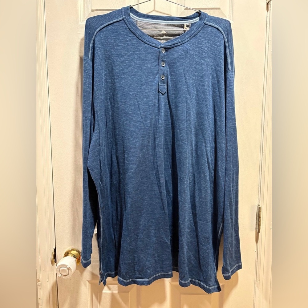 Tommy Bahama Oahu Shores long-sleeve henley shirt size 3XLT